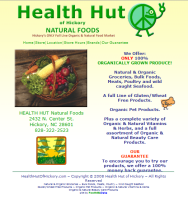 Health Hut Natural Foods website (Hickory, NC)
